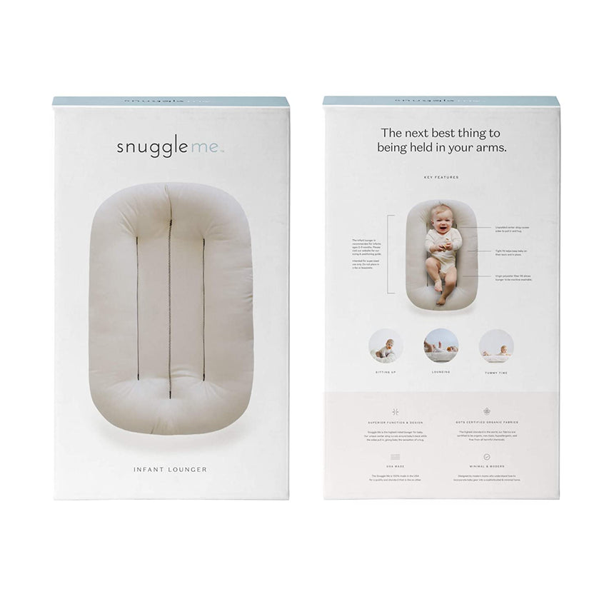 Snuggle Me Organic Bare | Baby Lounger & Infant Floor Seat | Newborn Essentials | Organic Cotton, Fiberfill | Natural